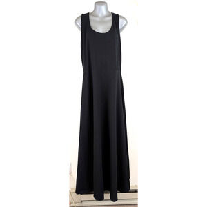 PACT sz XXL Maxi style Dress black knit sleeveless tank long stretchy 4800